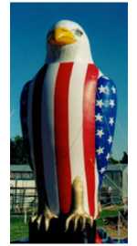 Patriotic balloons - 25ft. RWB Eagle cold-air inflatables for sale and rent.
