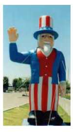 Uncle Sam character inflatables for sale and rent.